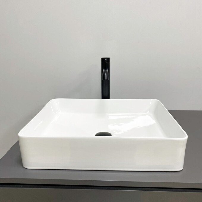 Умивальник VBI Triest M White VBI-012713 (50x40 см), Доступні розміри: 50 x 40, Колір виробника: білий глянець, фото , изображение 3