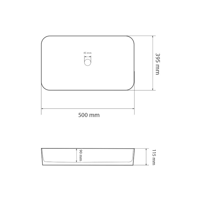 Умивальник VBI Triest M White VBI-012713 (50x40 см), Доступні розміри: 50 x 40, Колір виробника: білий глянець, фото , изображение 4