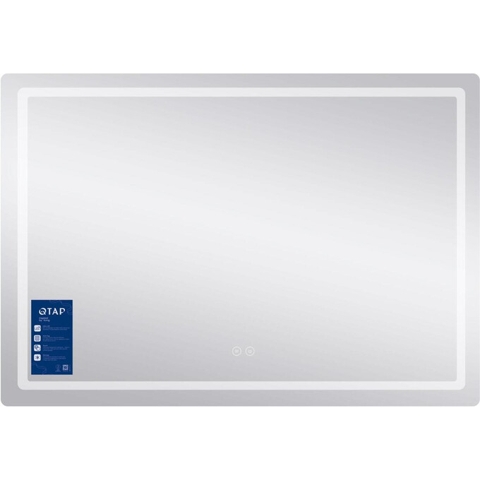 Дзеркало для ванної кімнати Qtap Mideya MI9 QT2078NCF10070W (100x70 см, з LED підсвічуванням, антизапотіванням та димером), Доступні розміри: 100 x 70, фото , изображение 2