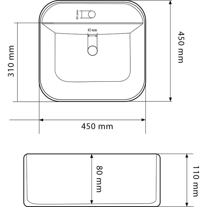 Умивальник VBI Lesina 2 White VBI-015301 (45x45 см), Доступні розміри: 45 x 45, Колір виробника: білий, фото , изображение 5