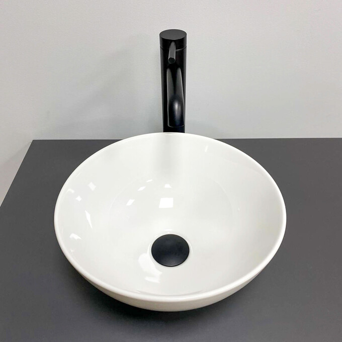 Умивальник VBI Amalfi White Glossy VBI-013402 (36 см, білий глянець, чаша), Доступні розміри: 36 x 36, Колір виробника: білий глянець, фото , изображение 3