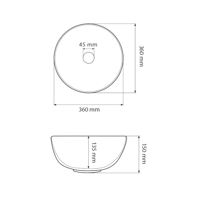 Умивальник VBI Amalfi White Glossy VBI-013402 (36 см, білий глянець, чаша), Доступні розміри: 36 x 36, Колір виробника: білий глянець, фото , изображение 5