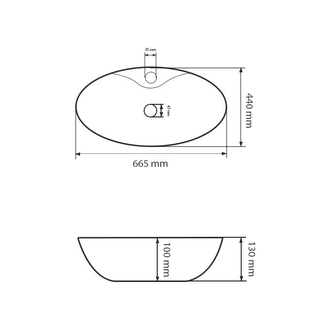 Умивальник VBI Oratino White VBI-015503 (67x44 см, чаша), фото , изображение 4