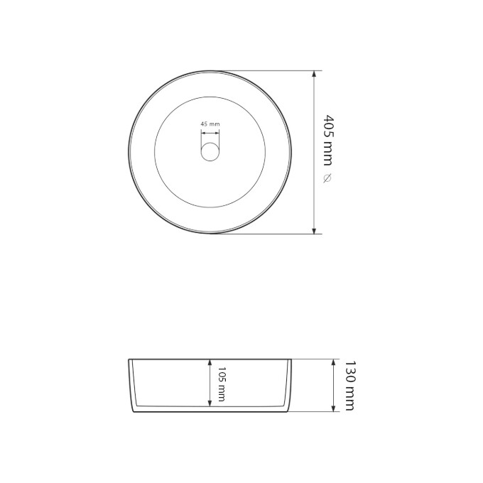 Раковина VBI Prato L White VBI-011411 (41 см, біла, чаша), Доступні розміри: 41 x 41, Колір виробника: білий глянець, фото , изображение 4