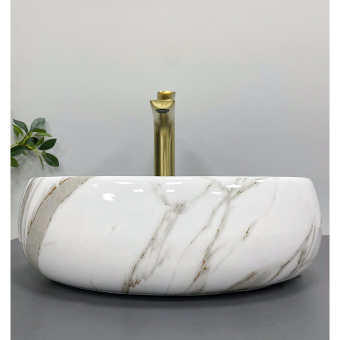 Раковина VBI Veneto S Aiax Glossy VBI-012808 (38x29 см, мармур глянсовий, чаша), Доступні розміри: 38 x 29, Колір виробника: мармур глянсовий, фото , изображение 2