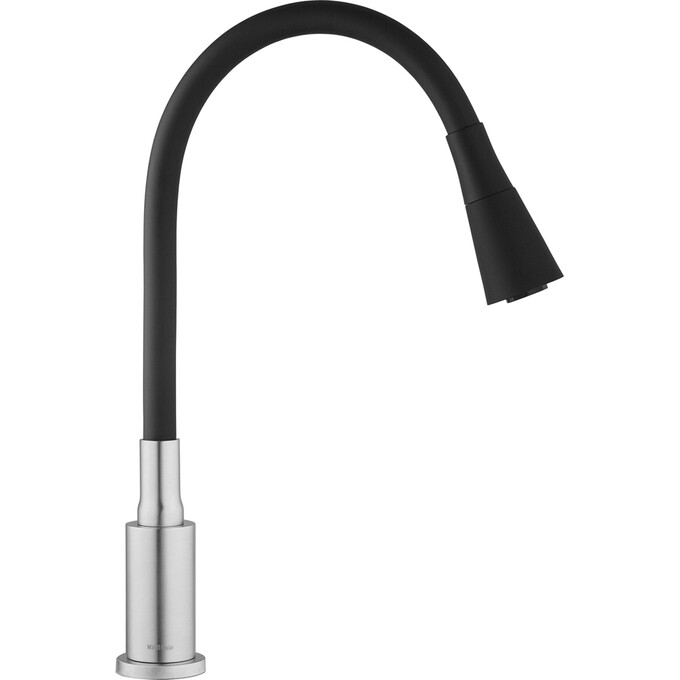 Смеситель для кухни Kroner KRP Edelstahl Klassisch-ESG031BLK (нержавейка/черный, c гибким изливом), Цвет производителя: нержавейка, черный, фото 5