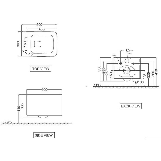 Безобідковий підвісний унітаз Jaquar Kubix Prime KUS-BLM-35953BIUFSM (чорний матовий, з сидінням), фото , изображение 3