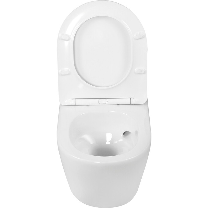 Безобідковий підвісний унітаз Kerra Kasos WH (воронкоподібний, з сидінням), фото , изображение 6