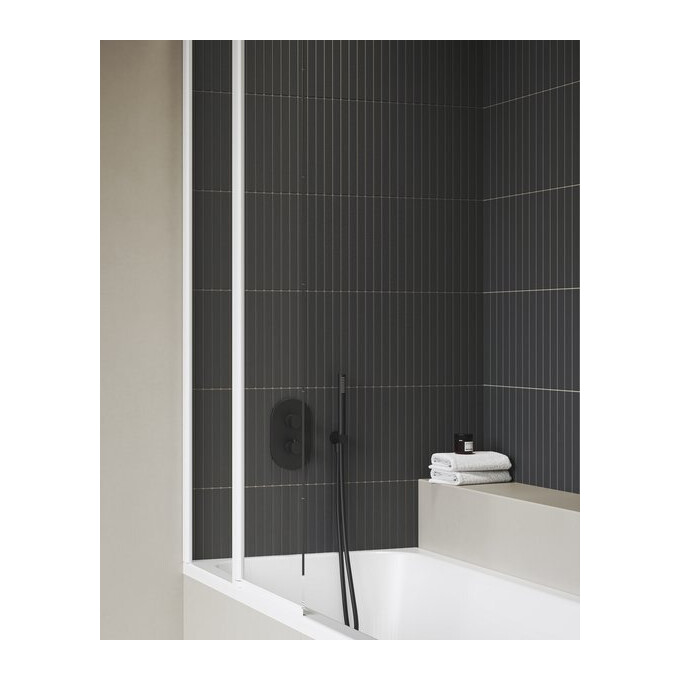 Внешняя часть смесителя скрытого монтажа с термостатом для ванны Ravak Chrome II CR II 063.20BL.O2.RB071 (X070467, черный), Цвет производителя: черный, фото 2