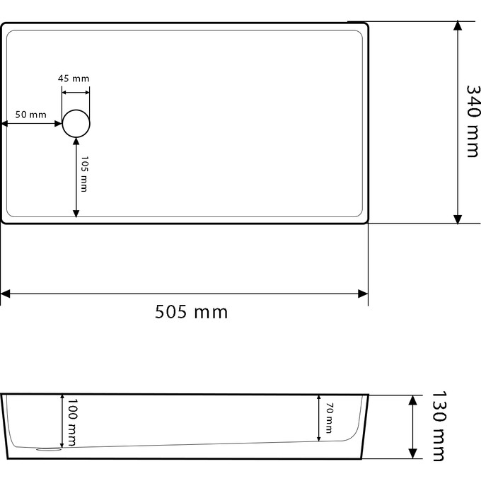Раковина VBI Velletri Black Stone Matt VBI-015902 (51x34 см, чорний матовий камінь), Доступні розміри: 51 x 33, Колір виробника: чорний матовий мармур, фото , изображение 5