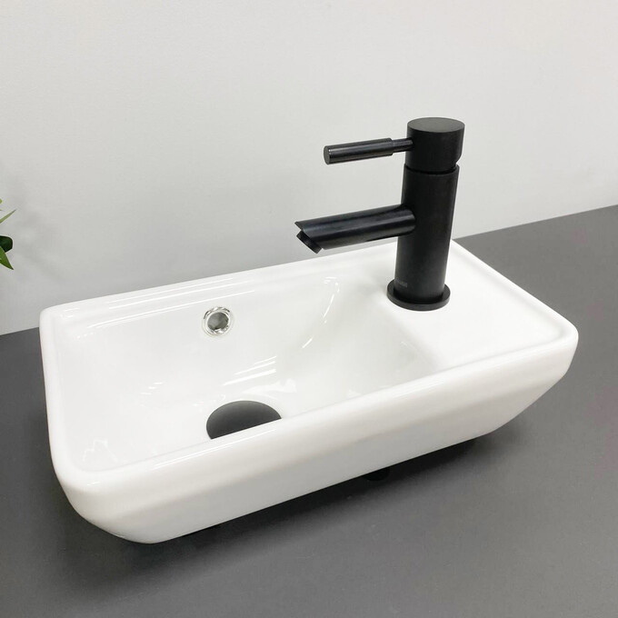 Умивальник VBI Jesi L White VBI-015614 (41x22 см, лівий), Доступні розміри: 41 x 22 L, Колір виробника: білий, фото 