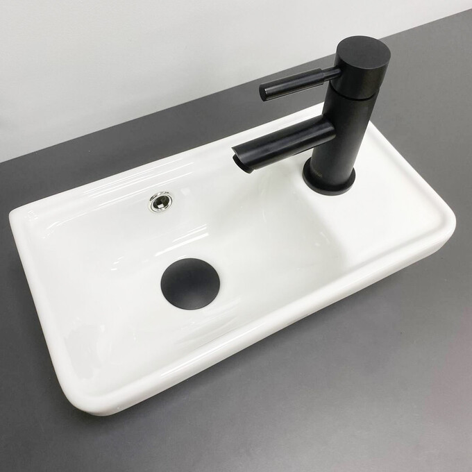 Умивальник VBI Jesi L White VBI-015614 (41x22 см, лівий), Доступні розміри: 41 x 22 L, Колір виробника: білий, фото , изображение 2