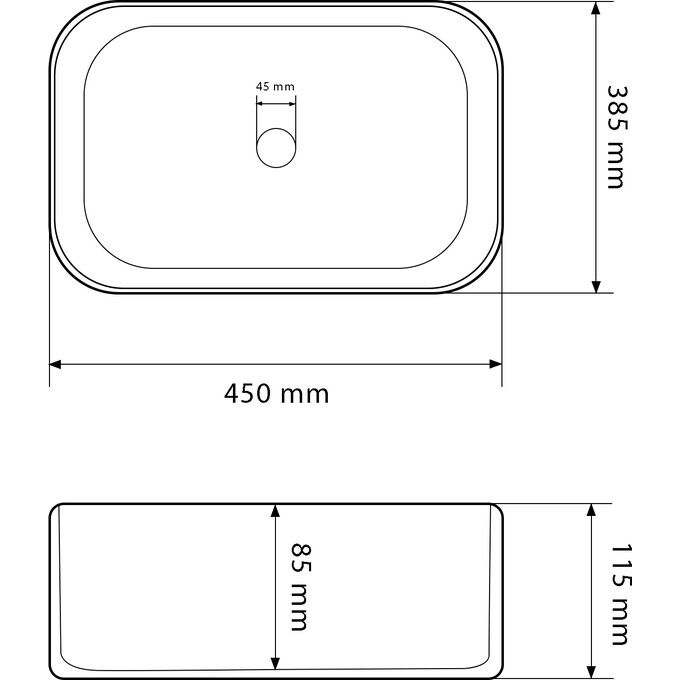 Умивальник VBI Lesina White VBI-015300 (45x39 см), Доступні розміри: 45 x 39, Колір виробника: білий, фото , изображение 4