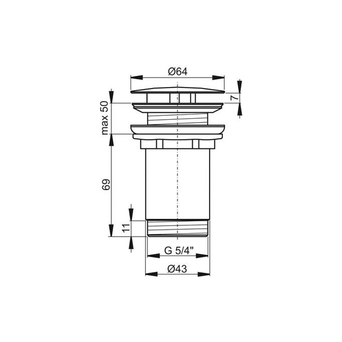 Донний клапан Ravak X01839 (графіт брошований, без переливу), Колір виробника: графіт брошований, фото , изображение 2
