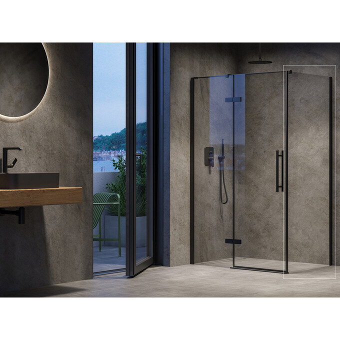 Нерухома частина душової кабіни Ravak Cool! COPS-90 (X9VV70300Z1, 90 см, скло прозоре, обробка чорна), Доступні розміри: 90, Колір виробника: прозоре скло, обробка чорна, фото 