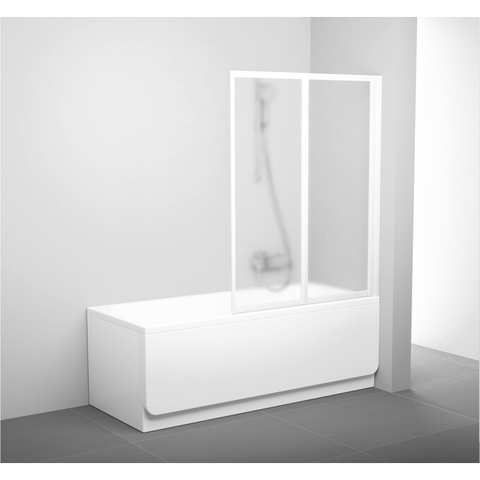 Стеклянная шторка для ванны Ravak Supernova VS2 105 (796M0100ZG, 105x140 см, стекло матовое, профиль белый), Доступные размеры: 105 x140, Цвет производителя: матовое стекло, отделка белая, фото 