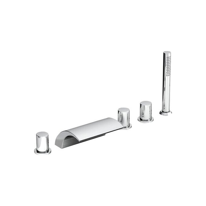 Смеситель на борт ванны Ravak WF 025.00 (X070060, каскадный излив, на пять отверстий), фото 