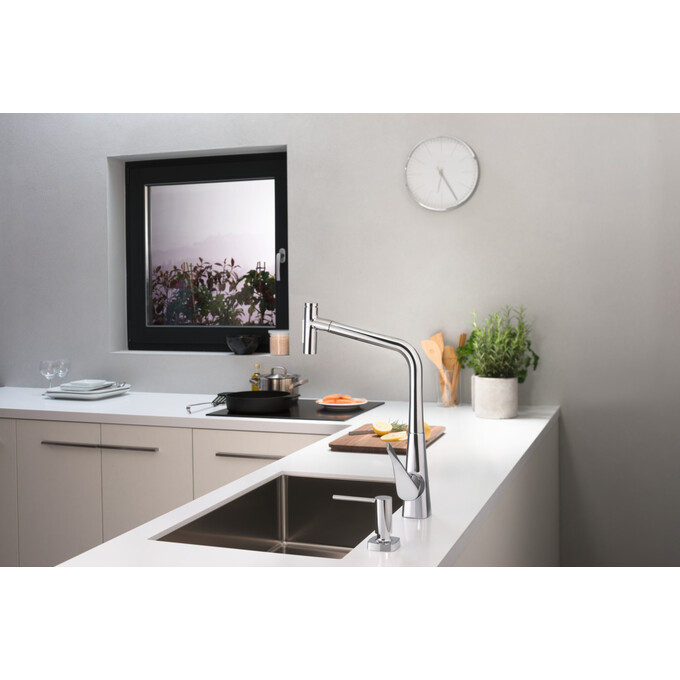 Дозатор для моющего средства Hansgrohe A71 Chrome 40468000 (хром, 500 мл), Цвет производителя: хром, фото 5
