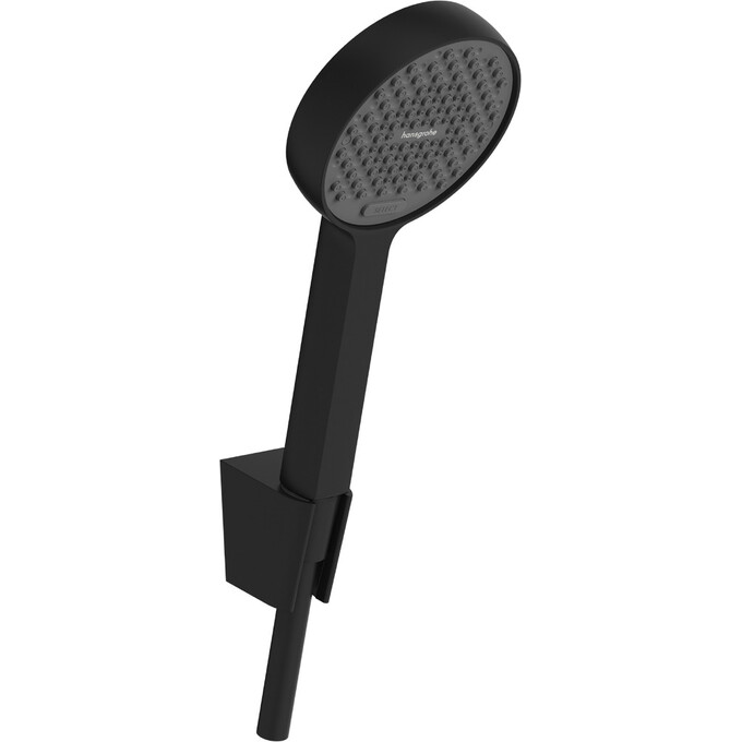 Лейка для душа Hansgrohe Activera S 2jet Chrome 28054670 (черная матовая, двухрежимная, с шлангом и держателем), Цвет производителя: черный матовый, фото 