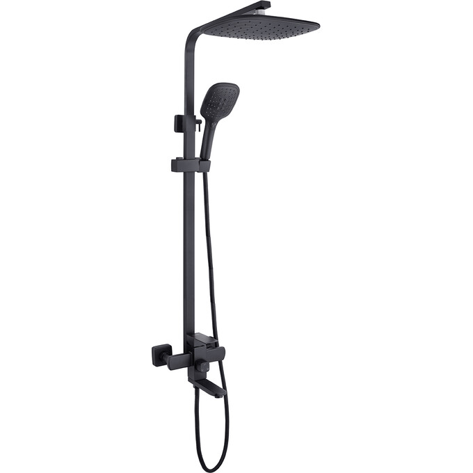 Комплект змішувачів для ванної кімнати Kroner Edelstahl Kubus KRKSCH063SCH0103 (Kubus-SCH063+Kubus-SCH010-3, чорний), фото , изображение 2