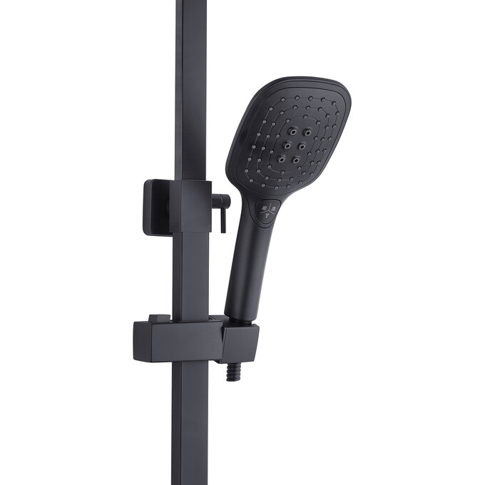 Комплект змішувачів для ванної кімнати Kroner Edelstahl Kubus KRKSCH063SCH0103 (Kubus-SCH063+Kubus-SCH010-3, чорний), фото , изображение 7