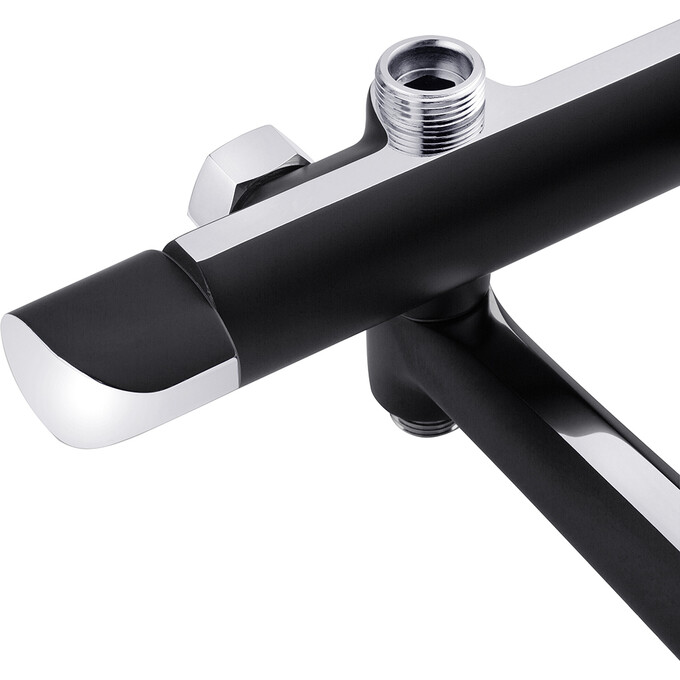 Комплект змішувачів для ванної кімнати та кухні Kroner Essen & Essen & Essen KRESCH063SCH010SCH030 (Essen-SCH063+Essen-SCH030+Essen-SCH010, чорний матовий/хром), фото , изображение 5