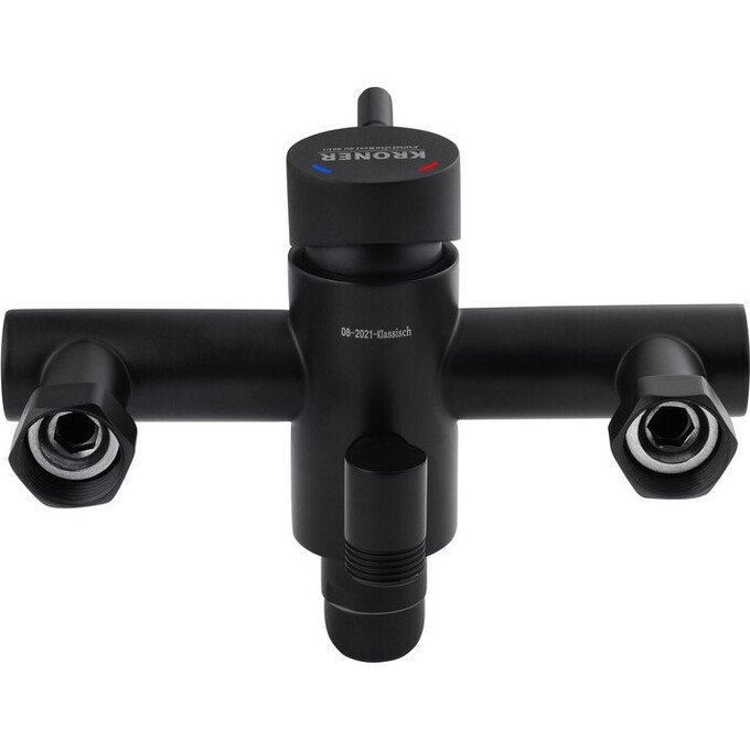 Комплект смесителей для ванной комнаты Kroner Edelstahl Klassisch KRSCH070SCH010 (SCH070+SCH010, черный матовый), фото 3