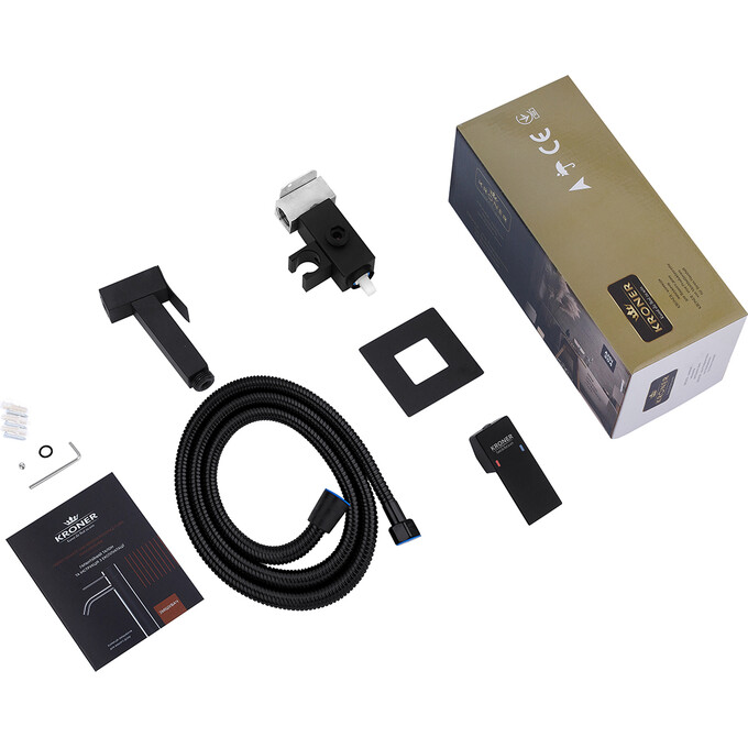 Комплект смесителей для ванной комнаты Kroner Edelstahl Kubus KRKSCH082SCH0103SCH053 (Kubus-SCH082+Kubus-SCH010-3+Kubus-SCH053, черный), фото 26