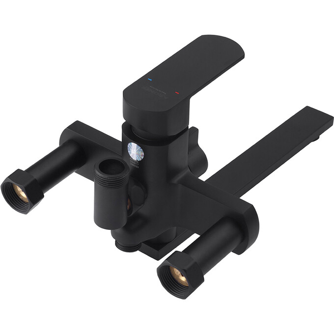 Комплект змішувачів для ванної кімнати Kroner Armada & Kubus KRASCH067SCH010 (Armada-SCH067+Kubus-SCH010, чорний матовий), фото , изображение 4