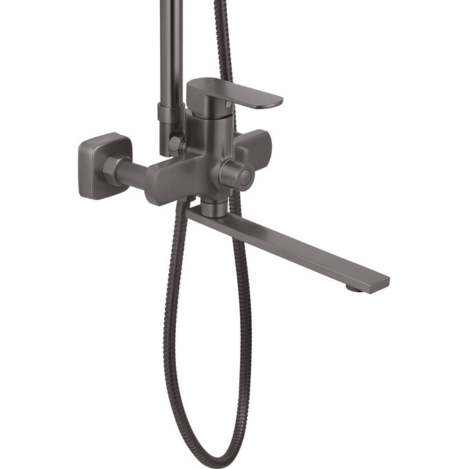 Комплект смесителей для ванной комнаты Kroner Armada & Makon KRAGRP067GRP010 (Armada-GRP067+Makon-GRP010, матовый графит), фото 3