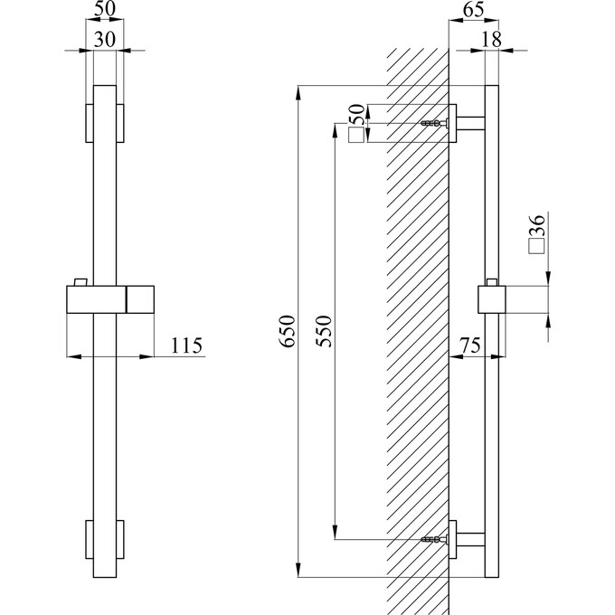Комплект смесителей для ванной комнаты Kroner Edelstahl Kubus KRESG010ESG060ESG230 (Kubus-ESG010+Kubus-ESG060+Kubus-ESG230), фото 22