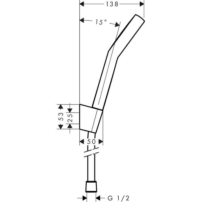 Лейка для душа Hansgrohe Activera S 2jet Chrome 28054000 (хром, двухрежимная, с шлангом и держателем), Цвет производителя: хром, фото 3