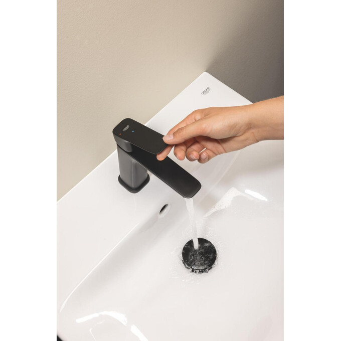Змішувач для умивальника Grohe QuickFix Dice ColdStart M-Size Black MAtt 1018362430 (чорний матовий, з донним клапаном), Колір виробника: чорний матовий, фото , изображение 3