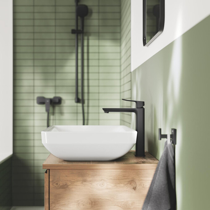 Змішувач для умивальника Grohe QuickFix Dice XL-Size Black Matt 1018922430 (чорний матовий, високий), Колір виробника: чорний матовий, фото , изображение 2