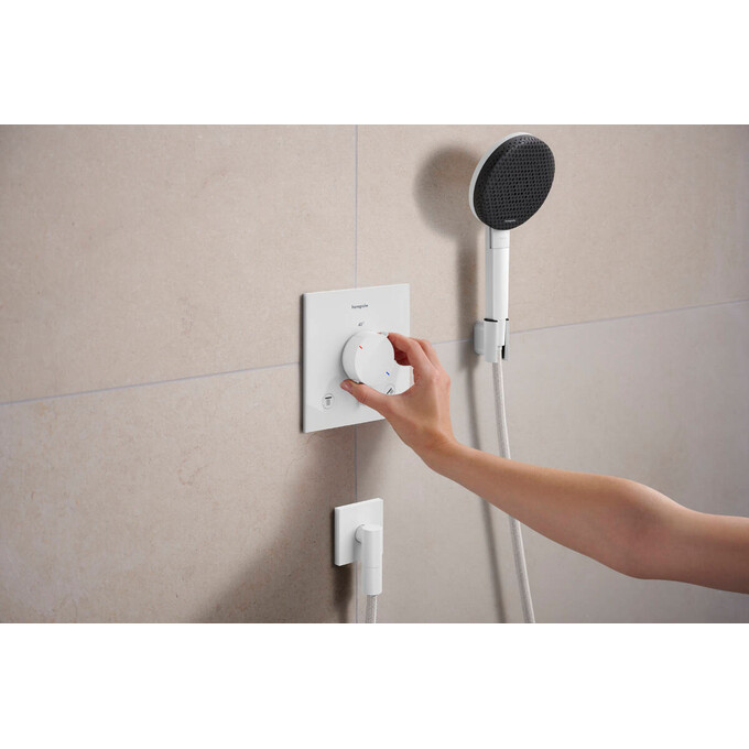Подключение для душевого шланга Hansgrohe Fixfit FIine E Matt White 28883700 (белое матовое), Цвет производителя: белый матовый, фото 2