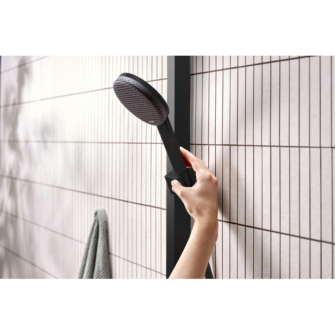 Душевая система с термостатом Hansgrohe Raindance Alive Q 1jet Matt Black 24580670 (черная матовая), Цвет производителя: черный матовый, фото 4