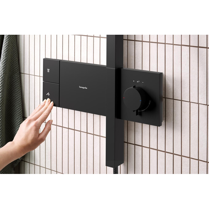 Душевая система с термостатом Hansgrohe Raindance Alive S 1jet Matt Black 24582670 (черная матовая), Цвет производителя: черный матовый, фото 3