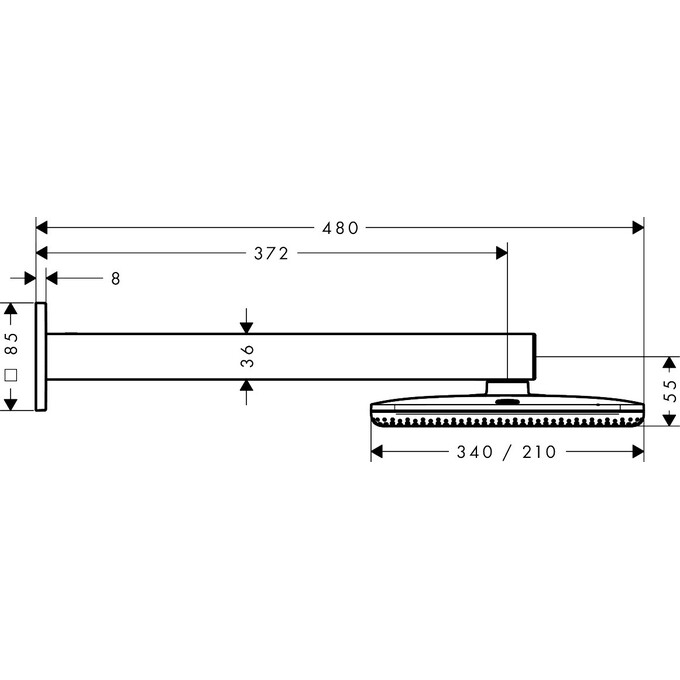 Верхний душ Hansgrohe Raindance Alive Q 2jet Matt White 24550700 (белый матовый, 2 режима струи, с кронштейном), Цвет производителя: белый матовый, фото 4