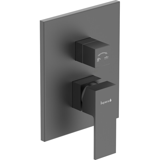 Смеситель скрытого монтажа для ванны Imprese Judit Black Matt f04610810AA (черный матовый, внутренняя часть в комплекте), Цвет производителя: черный матовый, фото 