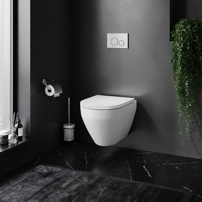 Безобідковий підвісний унітаз Am.Pm Spirit FlashClean C701700SC (з сидінням), фото , изображение 2