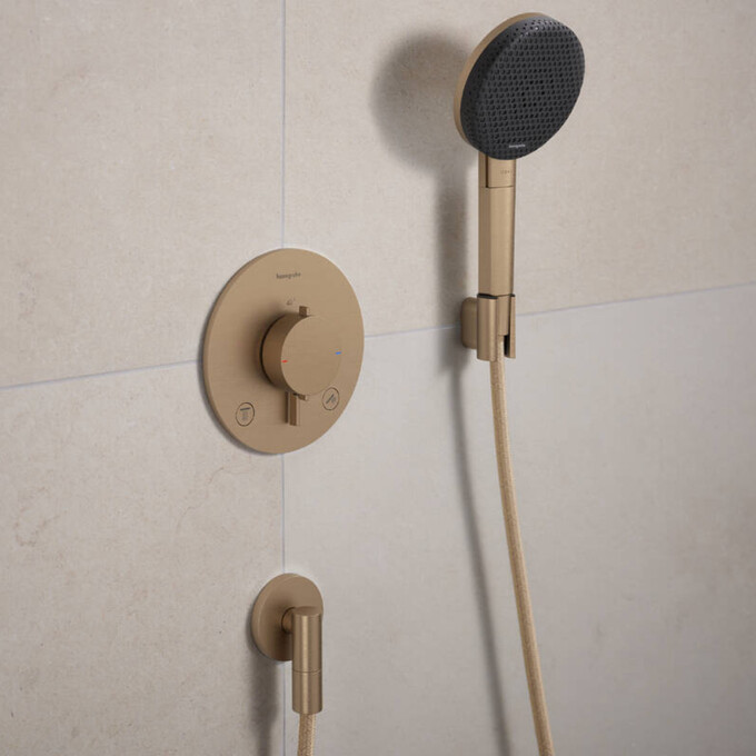 Подключение для душевого шланга Hansgrohe Fixfit FIine S Brushed Bronze 28882140 (брашированная бронза), Цвет производителя: брашированная бронза, фото 2