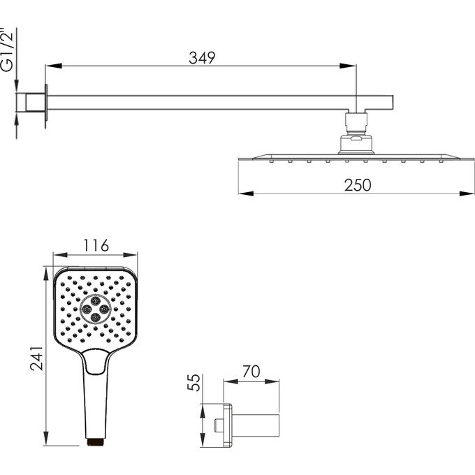 Душевая система Imprese Judit Chrome f04010801AA (хром, скрытого монтажа без смесителя), фото 5