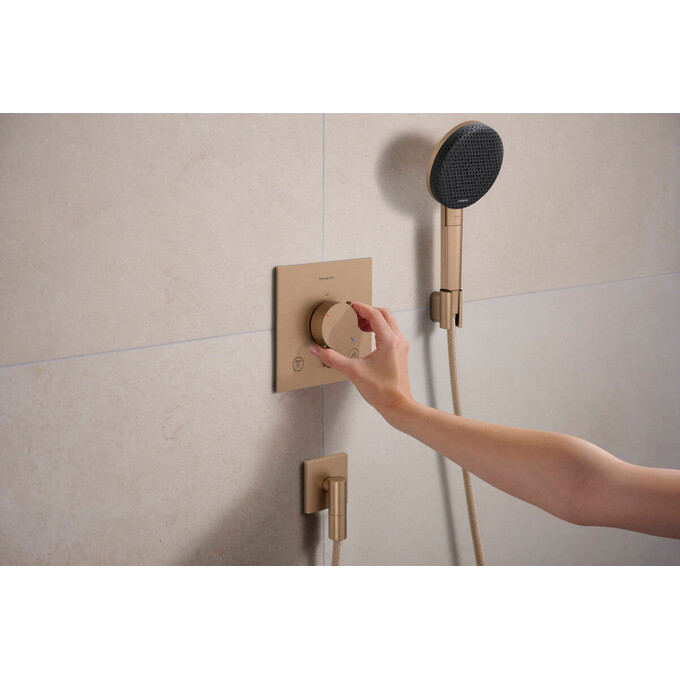 Подключение для душевого шланга Hansgrohe Fixfit FIine E Brushed Bronze 28883140 (брашированная бронза), Цвет производителя: брашированная бронза, фото 4