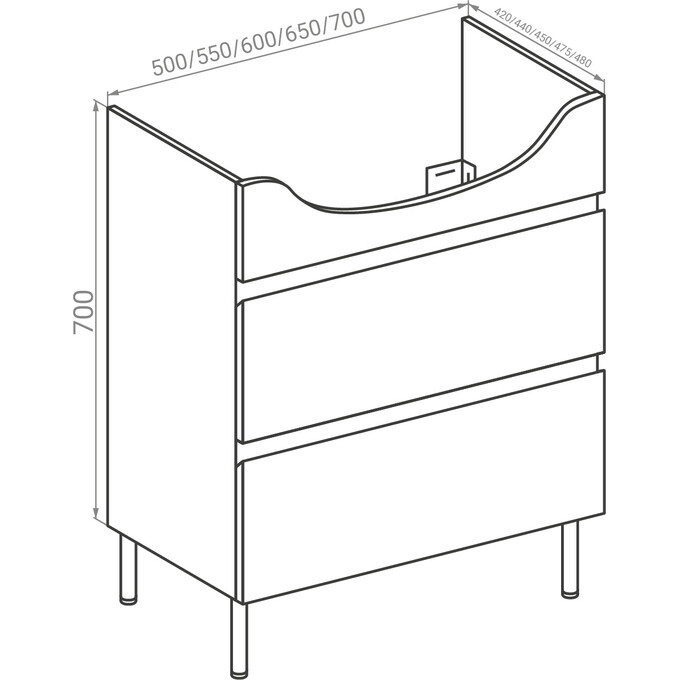 Тумба RJ Toft-Xo с раковиной Kolo Freja RJFU027-4165WHSET (RJFU027-4165WH+L71965000, 65 см, напольная), Доступные размеры: 65, фото 2