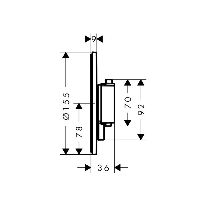 Зовнішня частина змішувача прихованого монтажу з термостатом для ванни Hansgrohe Ecostat Comfort S Polished Gold Optic 33715990 (золото), Колір виробника: золото, фото , изображение 4