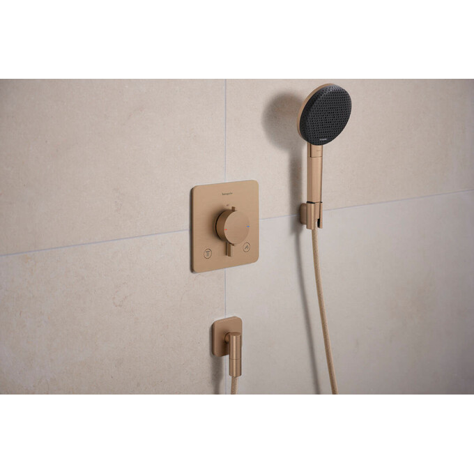 Подключение для душевого шланга Hansgrohe Fixfit FIine Q Brushed Bronze 28884140 (брашированная бронза), Цвет производителя: брашированная бронза, фото 3