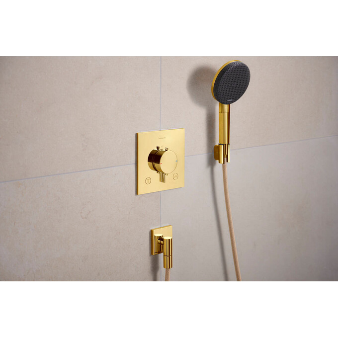 Подключение для душевого шланга Hansgrohe Fixfit FIine E Polished Gold Optic 28883990 (золото), Цвет производителя: золото, фото 3