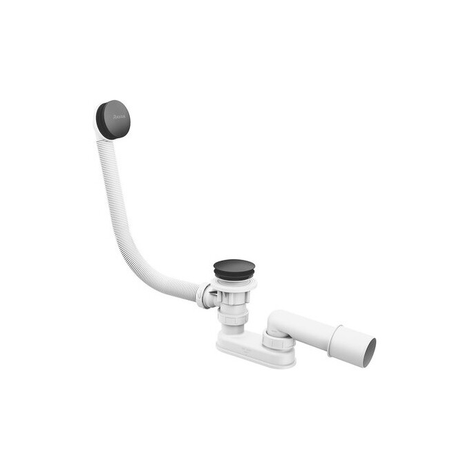 Сифон для ванны Ravak 570 C-C K/K black (X01746, черный матовый, с переливом, нажимной), Цвет производителя: черный матовый, фото 