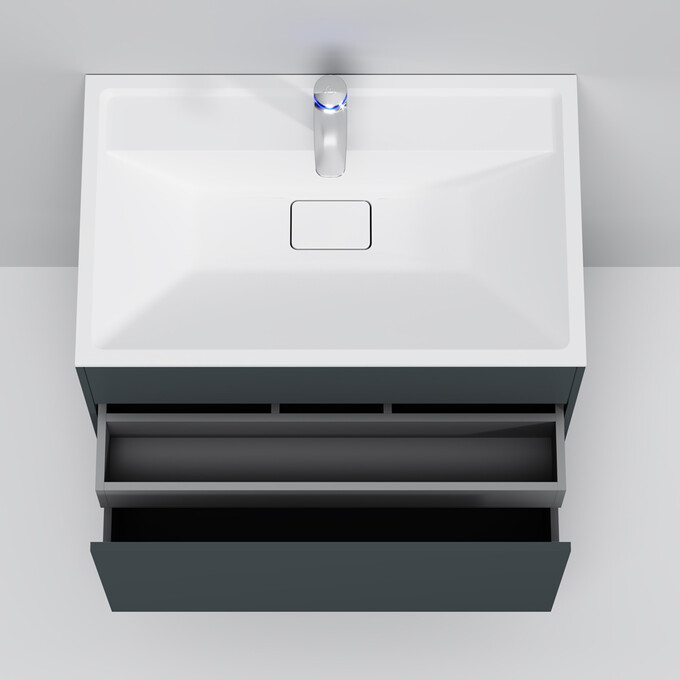 Тумба с раковиной Am.Pm Inspire V2.0 M50AFHX0803GM+M50AWPC0801WG (80 см, графит, подвесная), Доступные размеры: 80, Цвет производителя: графит, фото 7