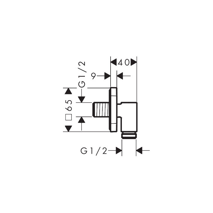 Подключение для душевого шланга Hansgrohe Fixfit FIine Q Matt Black 28884670 (черное матовое), Цвет производителя: черный матовый, фото 4